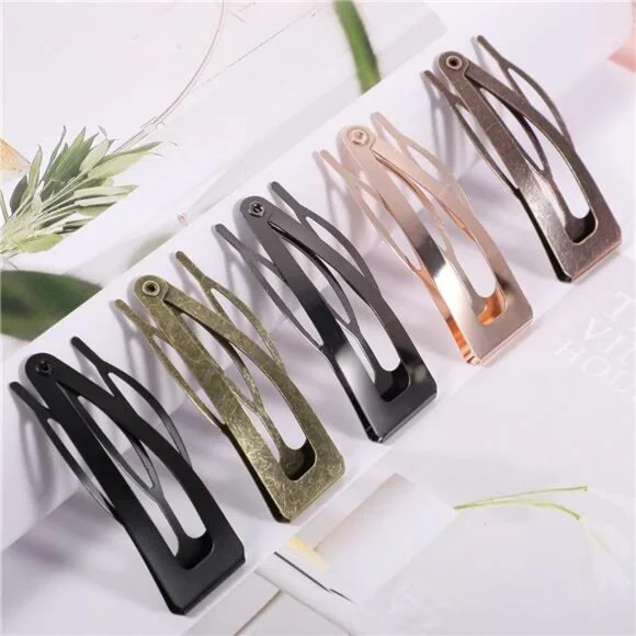 Snap Hair Clips, 5 Colors Hair Clips Metal Hair Barrettes - Picture 5 of 7